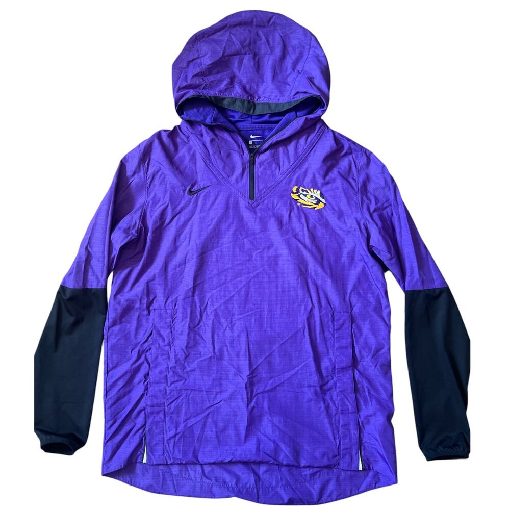 Nike LSU Tigers 1/4 Zip Windbreaker Purple Size Large